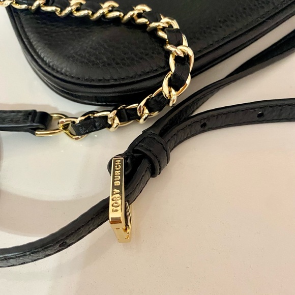 🍀🌸NEW🌸Tory Burch Crossbody bag/shoulder bag/XL clutch/black/leather - Picture 9 of 12